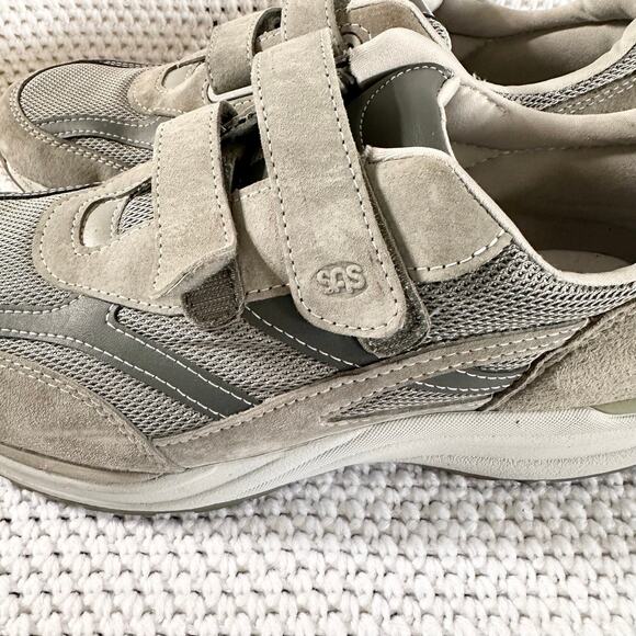 SAS Men\'s JV Mesh Gray Adjustable Strap Breathable Walking Shoes Comfort 12 READ main image 8
